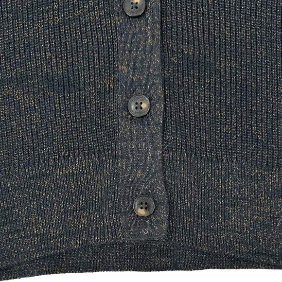 CLOSED Smokey Blue Cropped Cardigan - Dark Blue Wool Blend Knit Cardigan Sweater - Picture 6 of 11